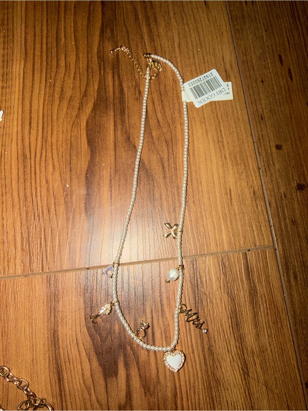 Dry goods engagement necklaces